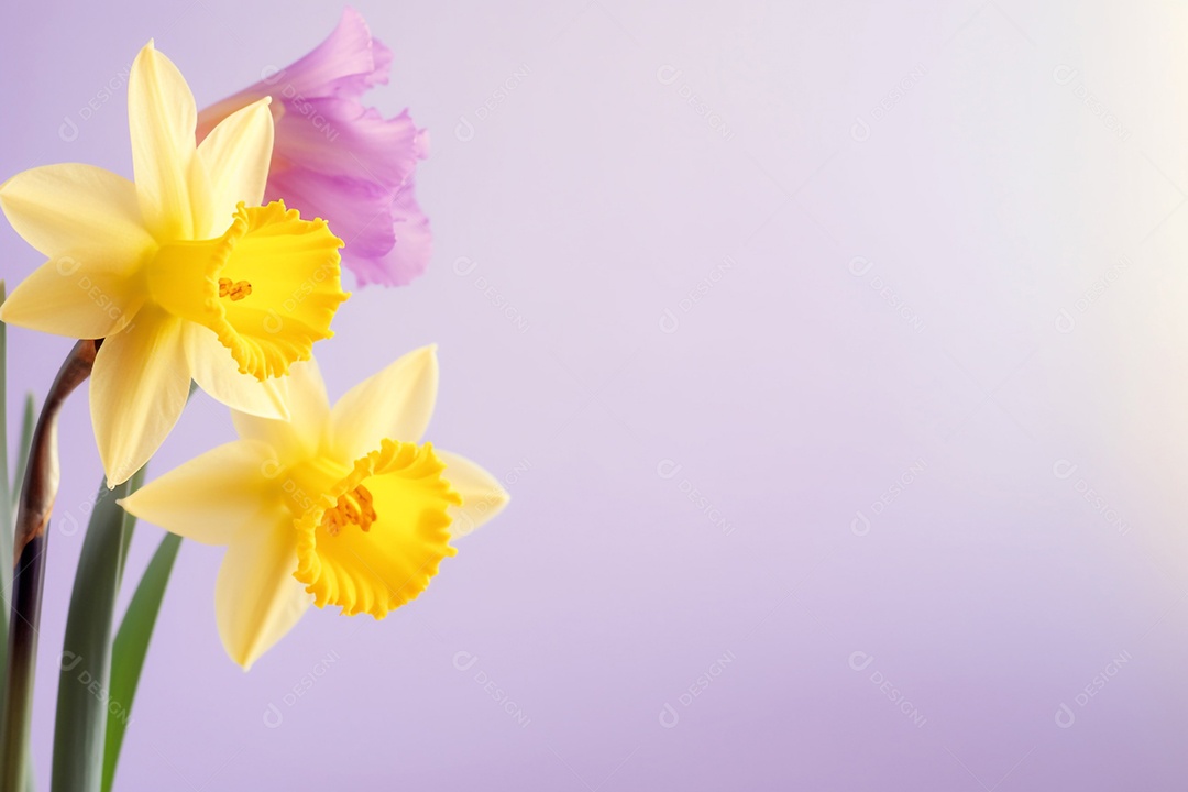 Fundo floral primavera aquarela