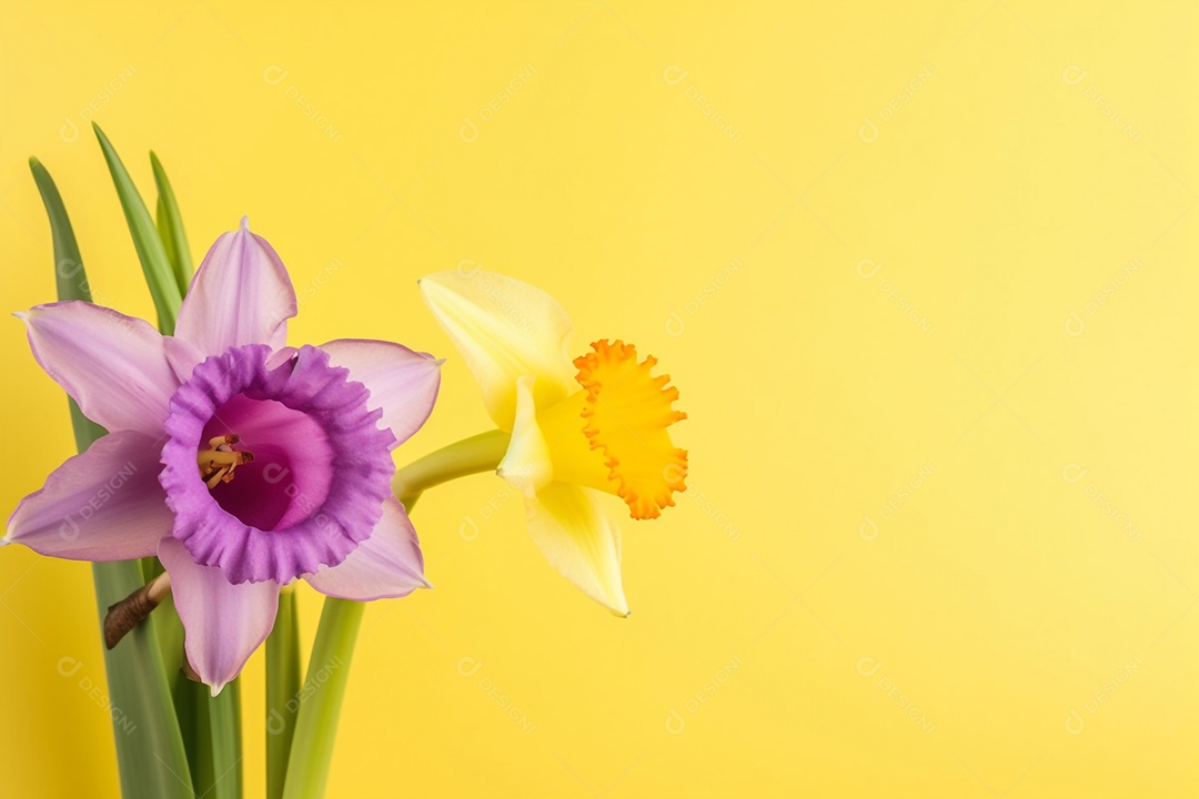 Fundo floral primavera aquarela