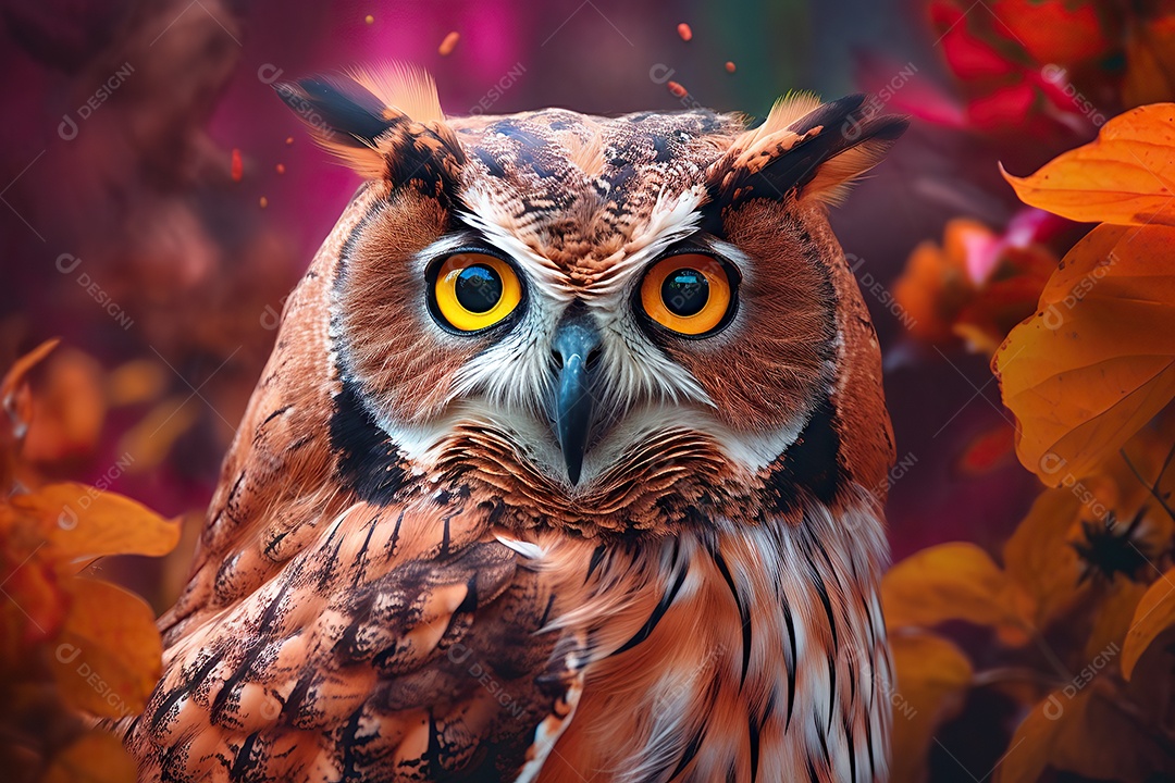 Coruja aproveitando a primavera