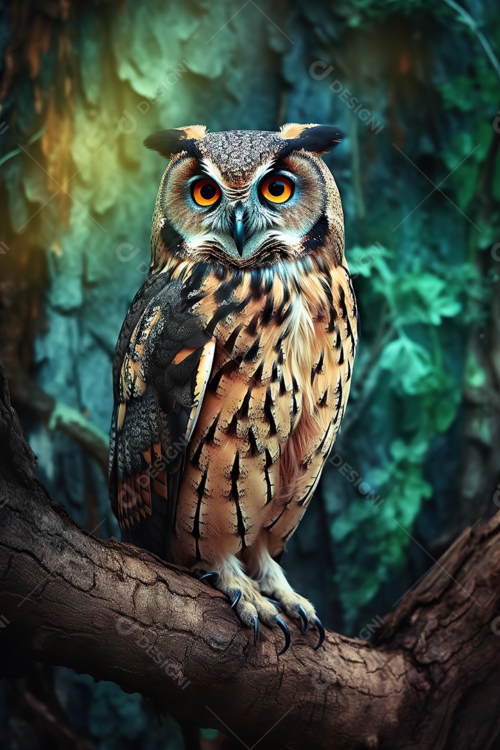 Coruja aproveitando a primavera