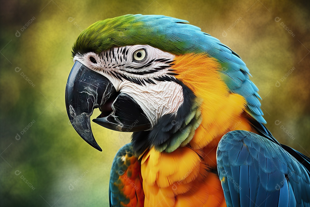 Arara azul e linda voando