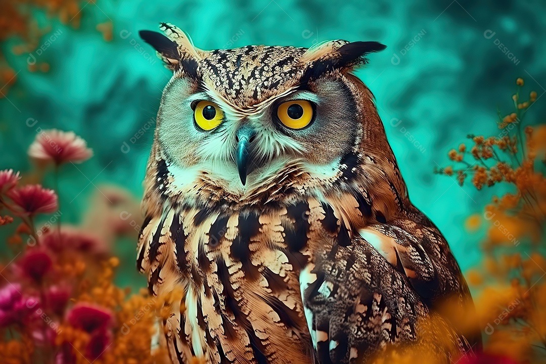 Coruja aproveitando a primavera