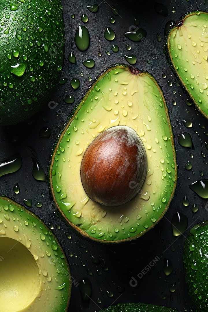 Fundo transparente de abacate fresco