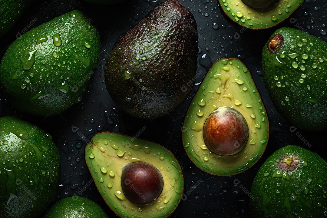 Fundo transparente de abacate fresco