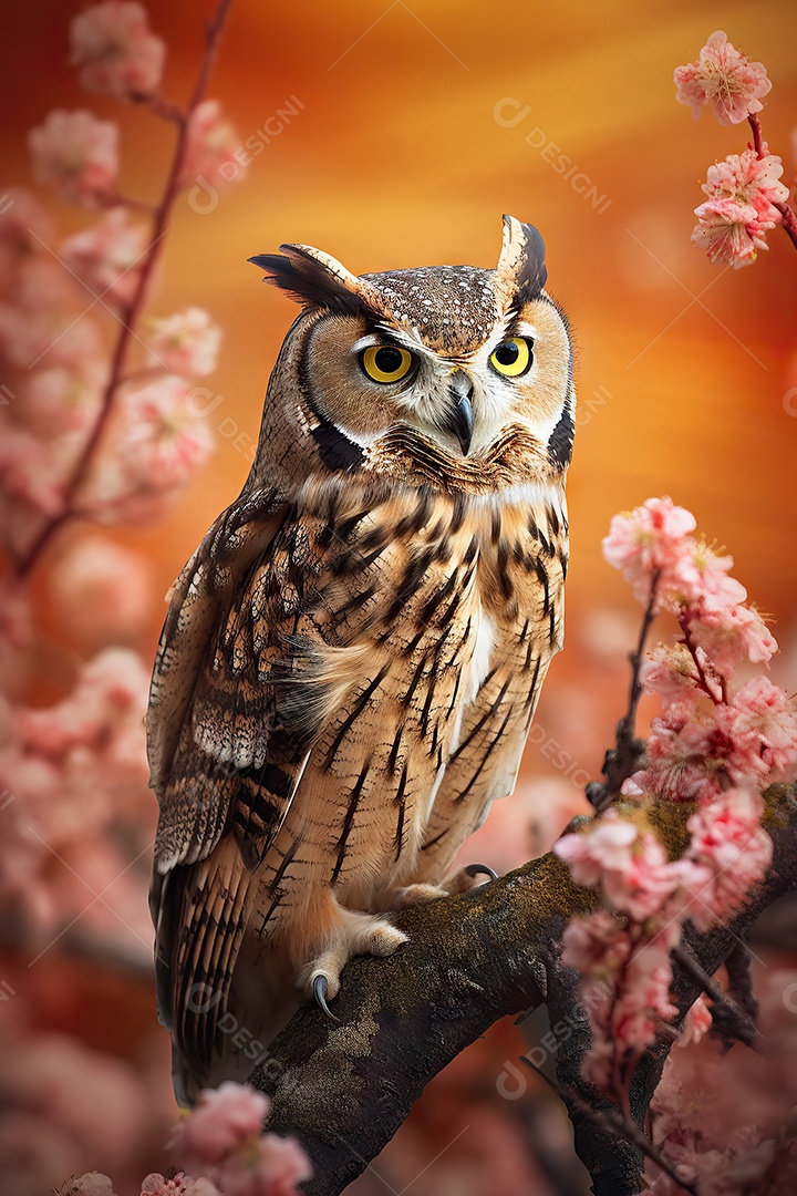 Coruja aproveitando a primavera