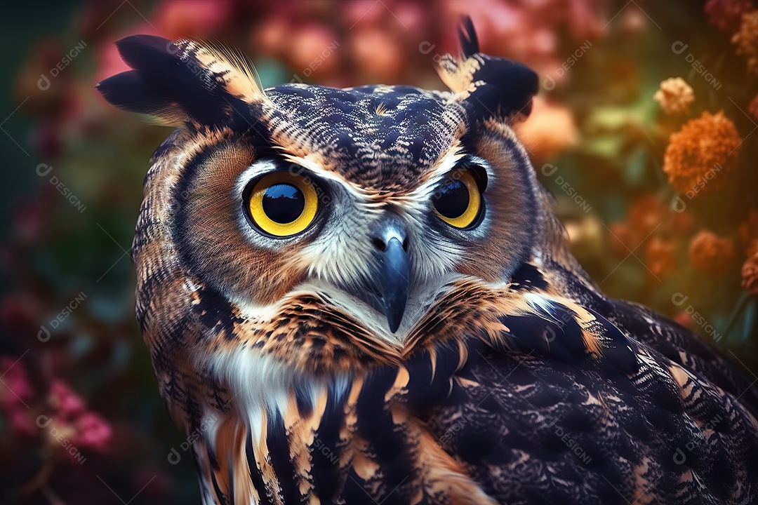 Coruja aproveitando a primavera