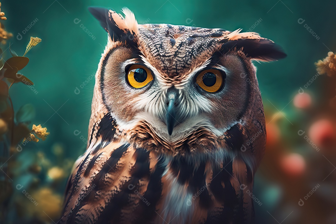 Coruja aproveitando a primavera