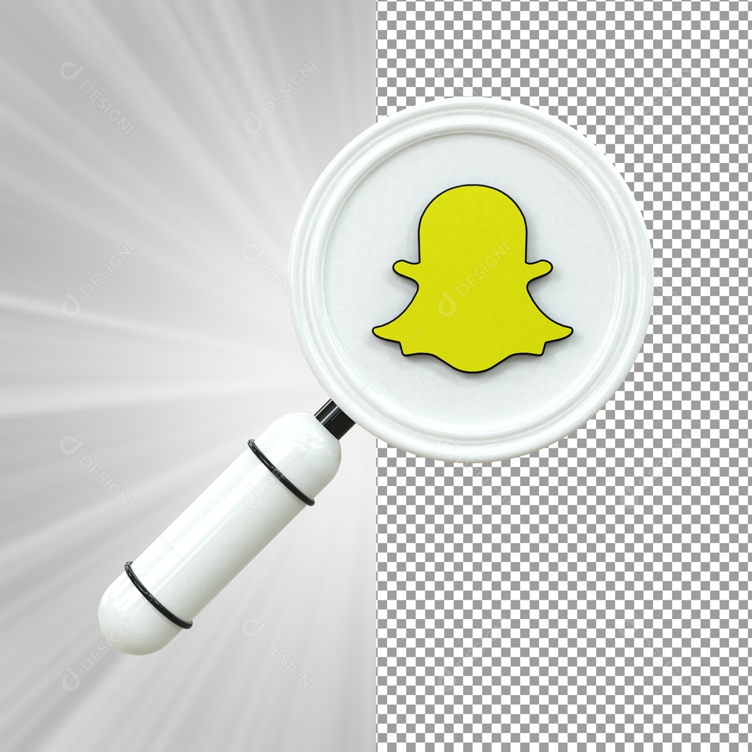 Icone 3D De Lupa Social Media Snapchat Para Composição PSD