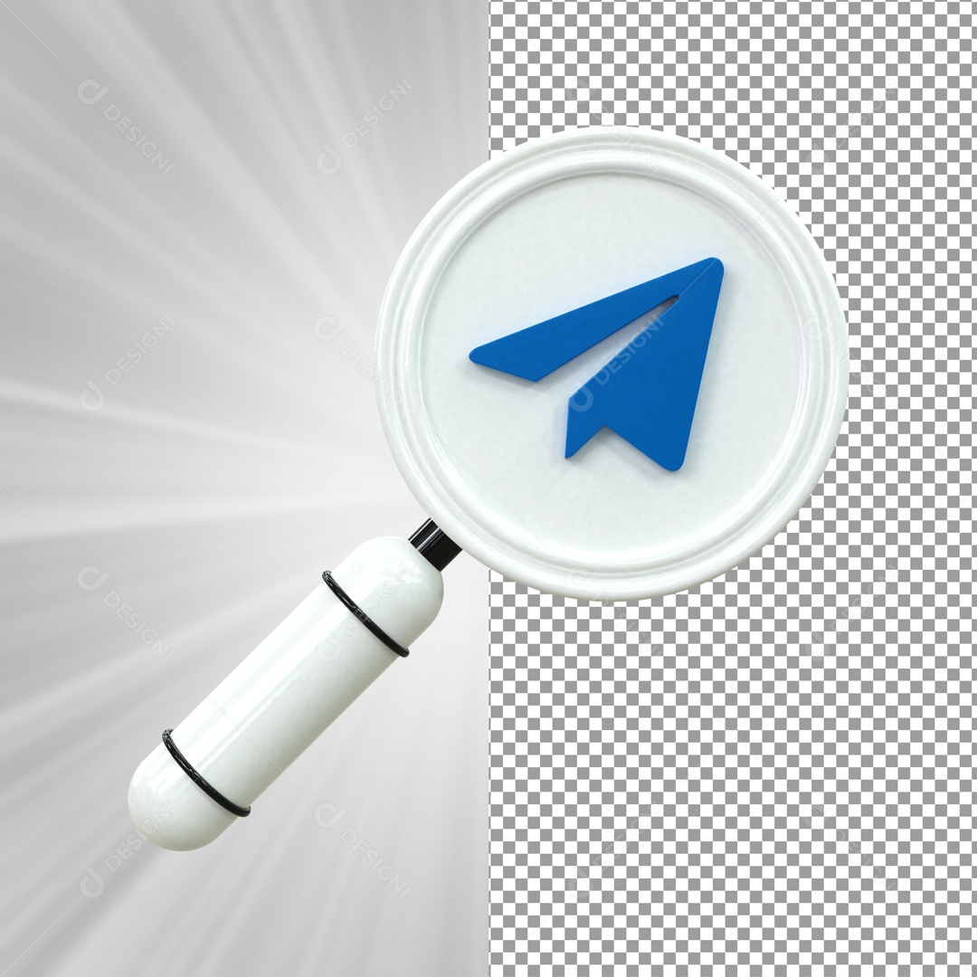 Icone 3D De Lupa Social Media Telegram Para Composição PSD