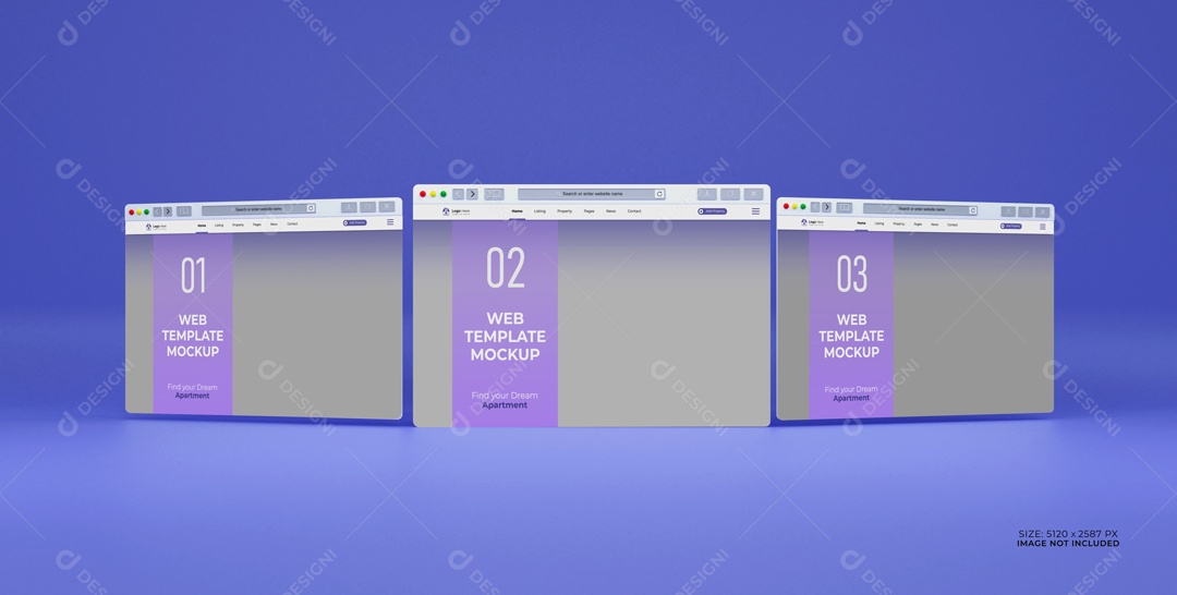 Mockup 3 Telas Computador PSD Editável