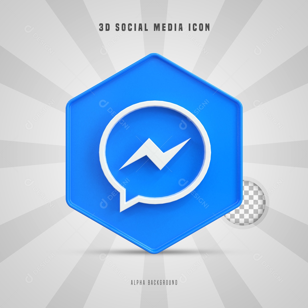 Icone 3D Social Media Messenger Para Composição PSD