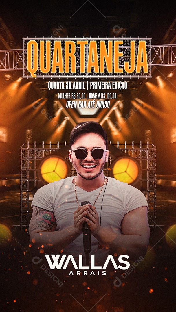 Story Quartaneja Flyer Wallas Arrais Social Media PSD Editável