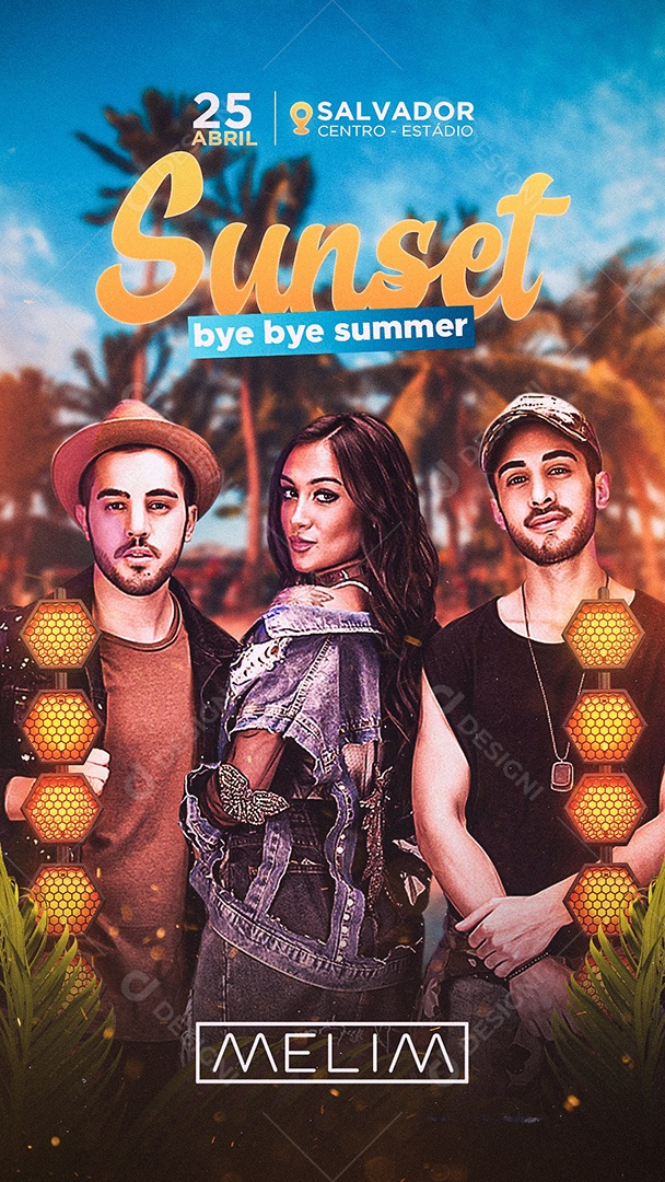 Story Sunset Bye Byer Summer Flyer Melim Social Media PSD Editável