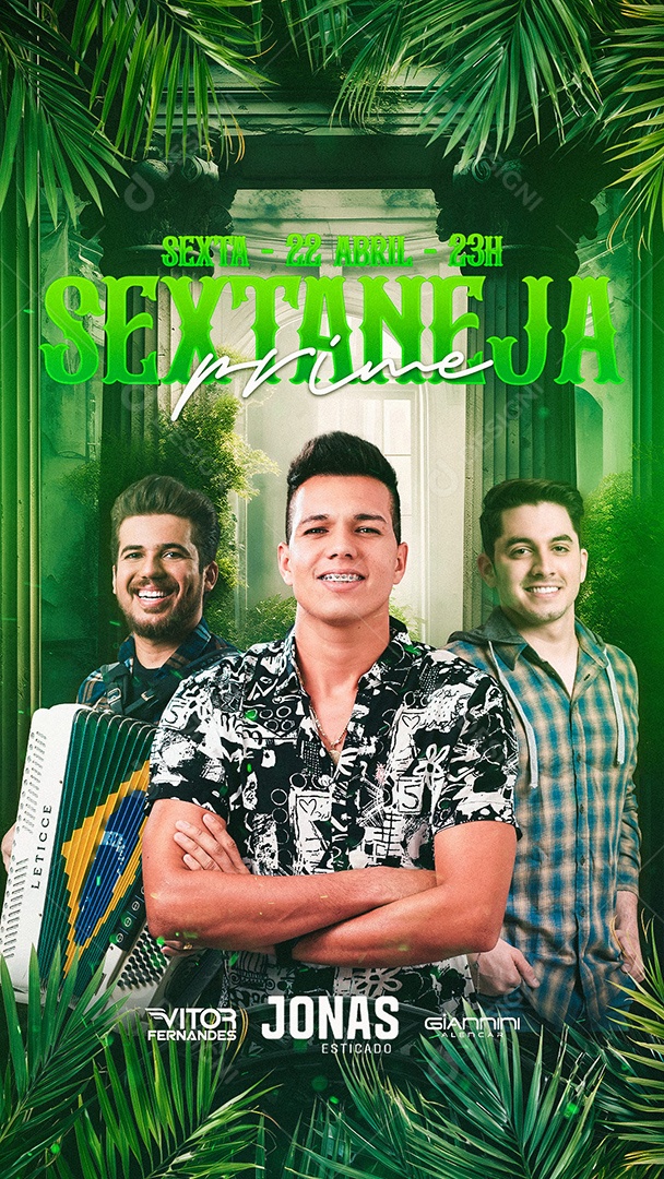 Story Sexta Sertaneja Prime Flyer Vitor Fernandes Jonas Esticado Social Media PSD Editável