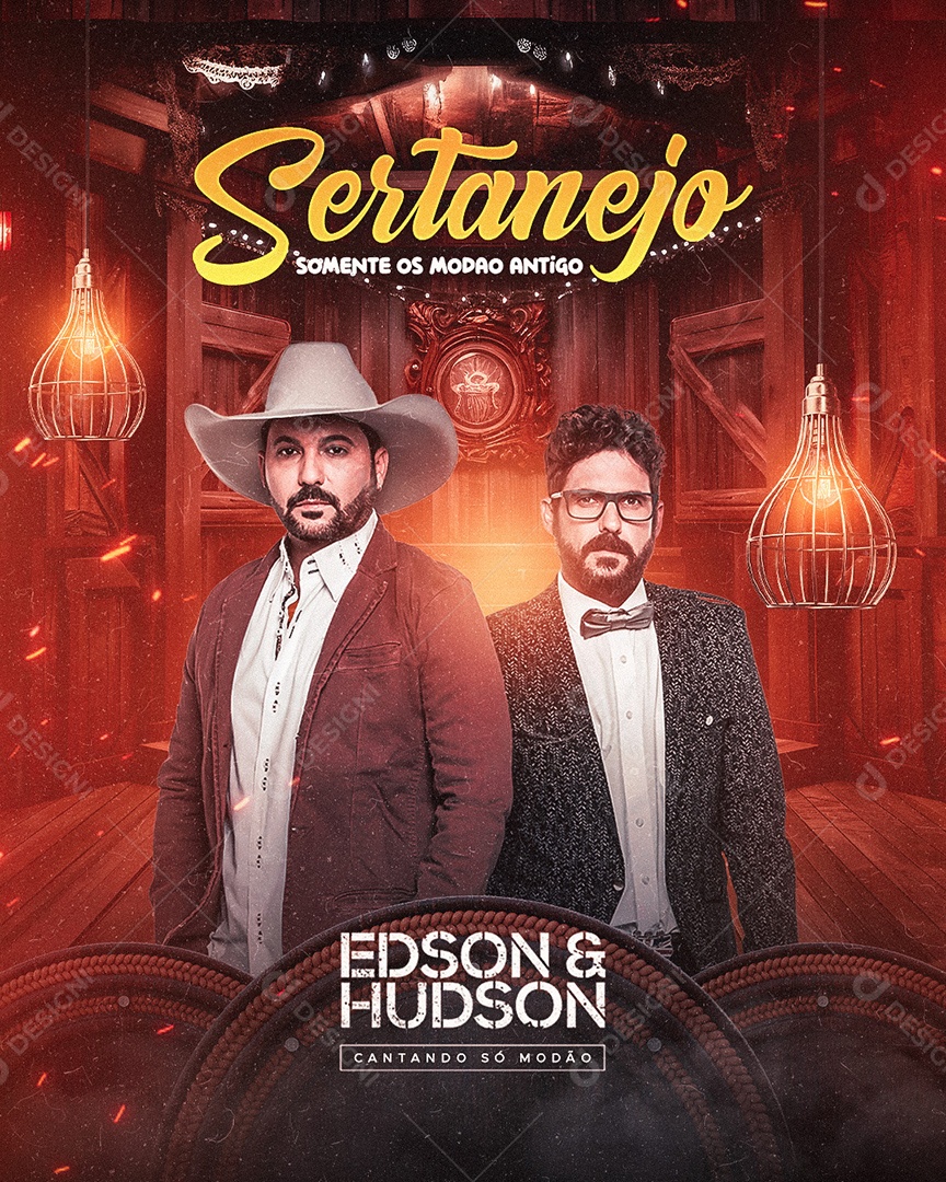 Sertanejo Flyer Edson & Hudson Social Media PSD Editável