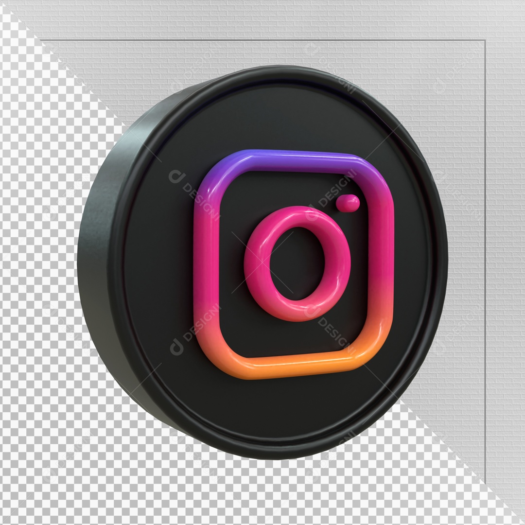 Icone 3D Social Media Instagram Para Composição PSD