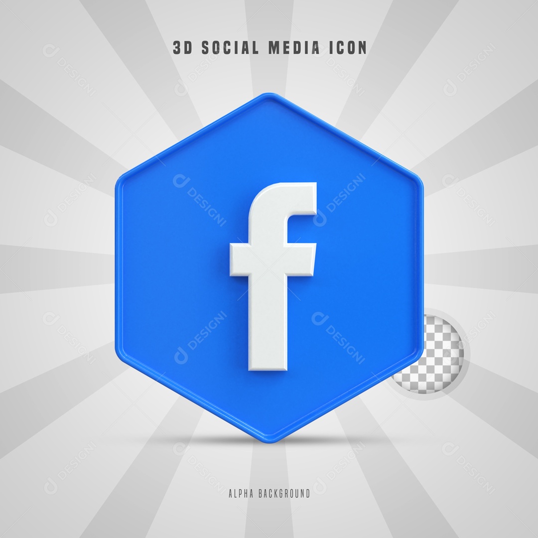 Icone 3D Social Media Facebook Para Composição PSD