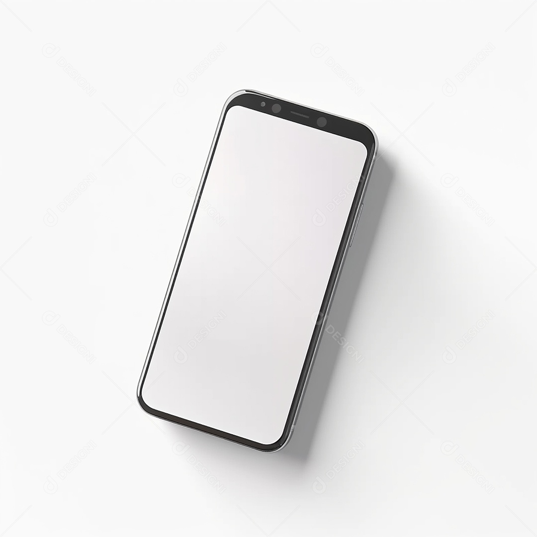 Smartphone com tela branca isolado