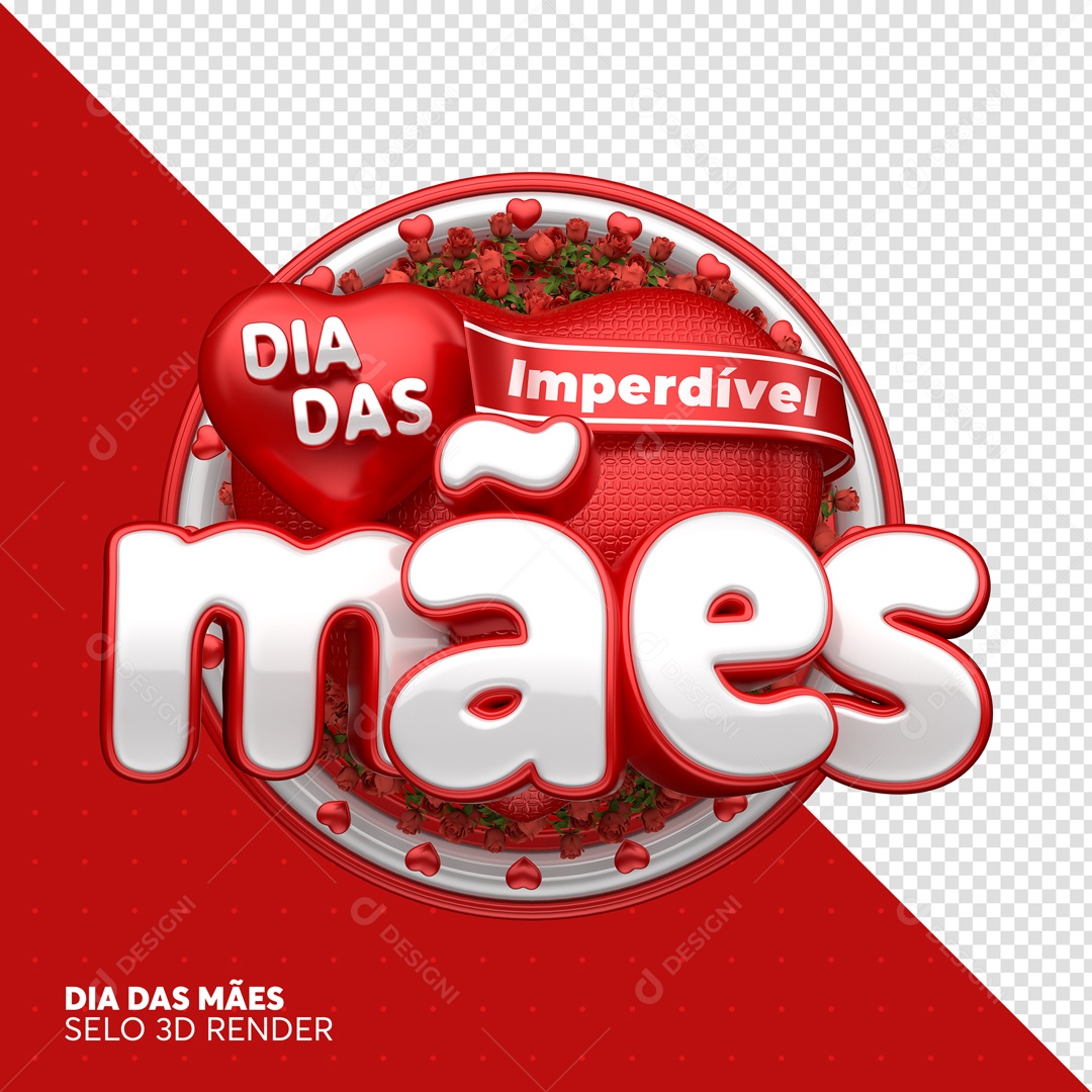 Selo 3D Dia Das Mães Imperdível PSD Editável