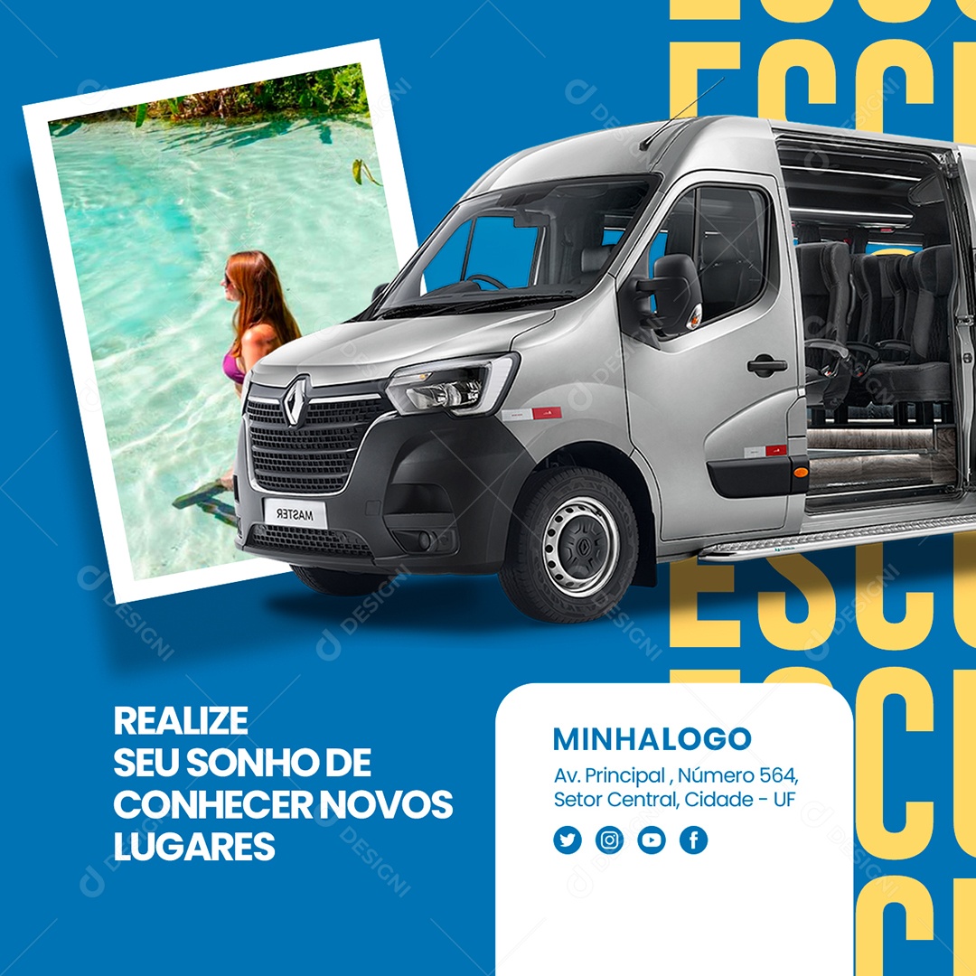 Realize Seu Sonho De Conhecer Novos Lugares Excursão Social Media PSD Editável