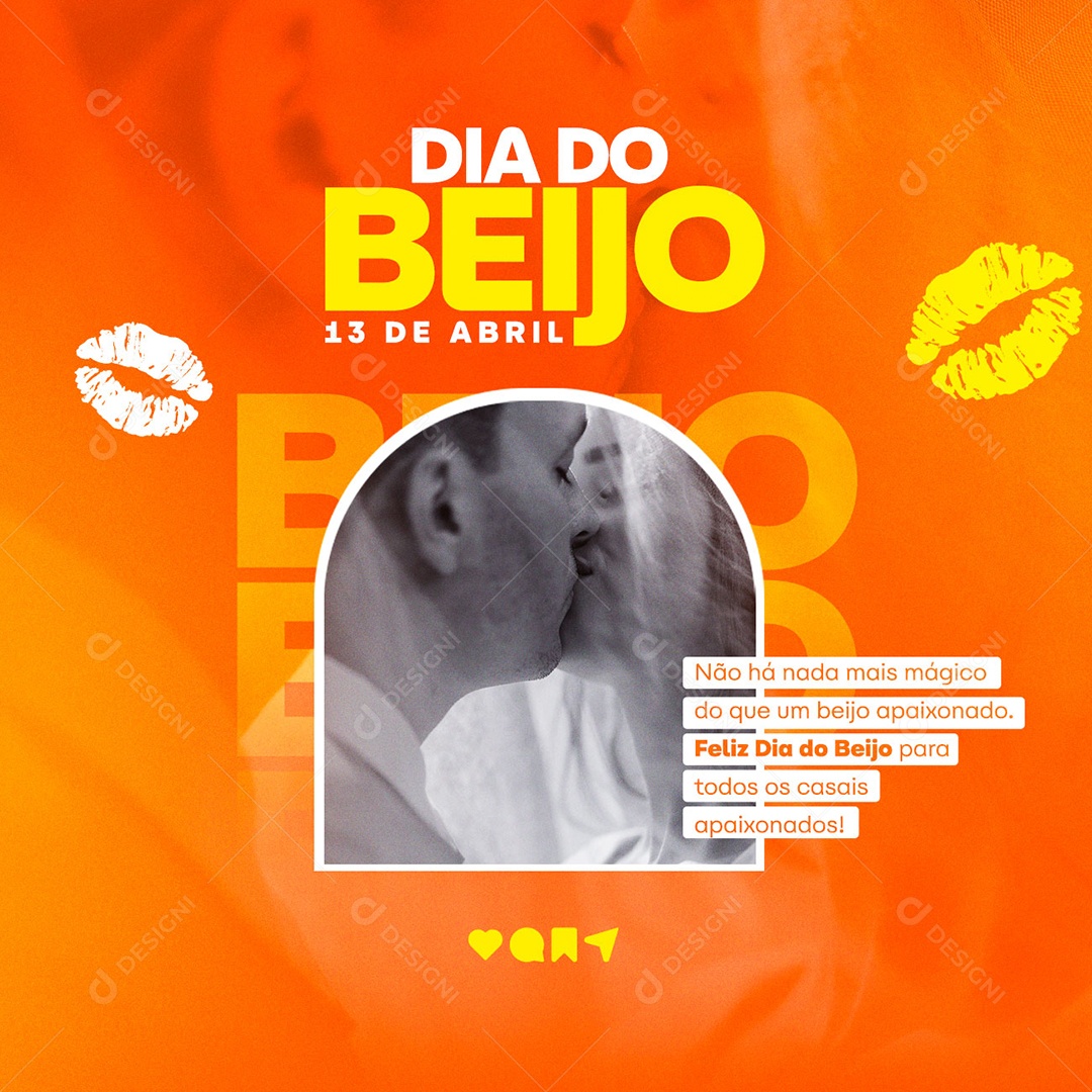 Não Há Nada Mais Mágico Do Que Um Beijo Apaixonado Dia Do Beijo Social Media PSD Editável