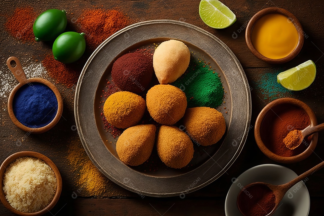 Imagem realista de coxinhas fritas deliciosas.