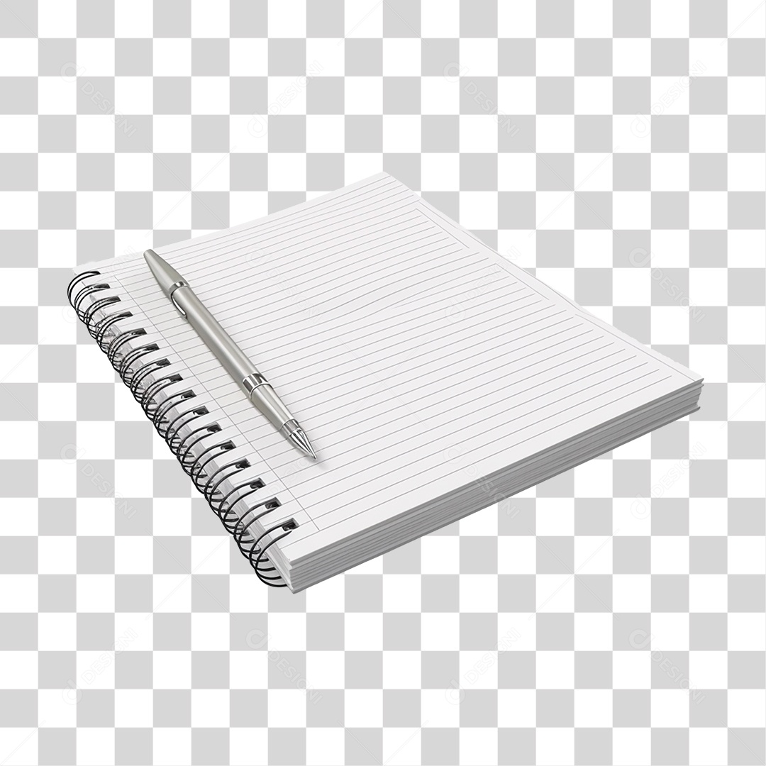 Elemento 3D Caderno Para Composição PNG Transparente