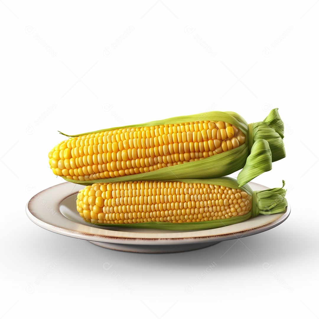 Milho verde sobre prato branco