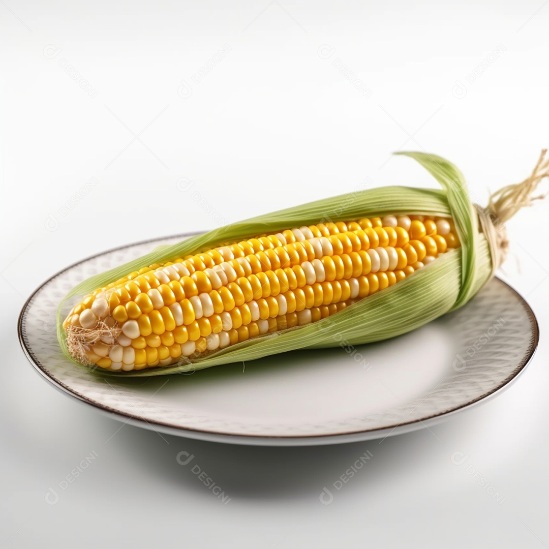 Milho verde sobre prato branco