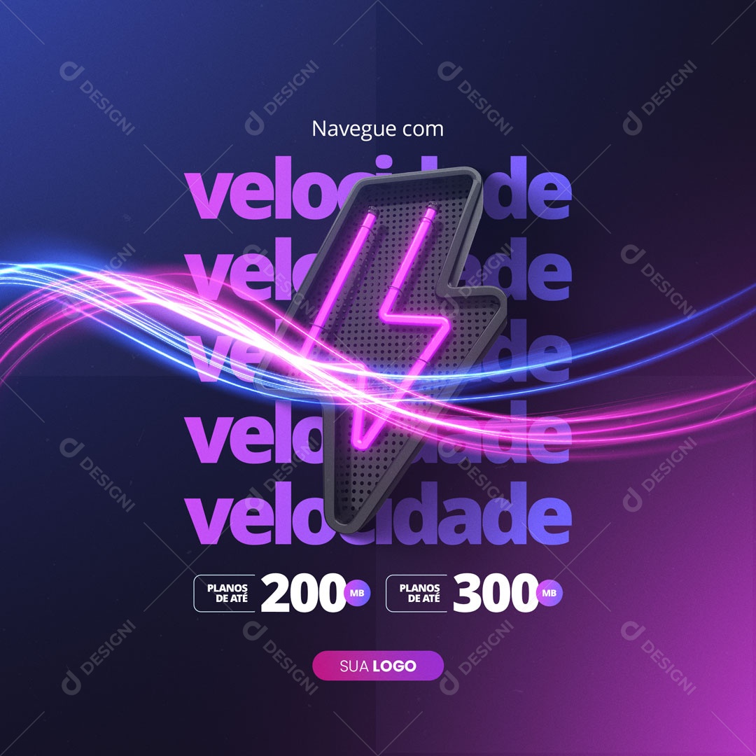 Navegue Com Velocidade Provedor de Internet Social Media PSD Editável