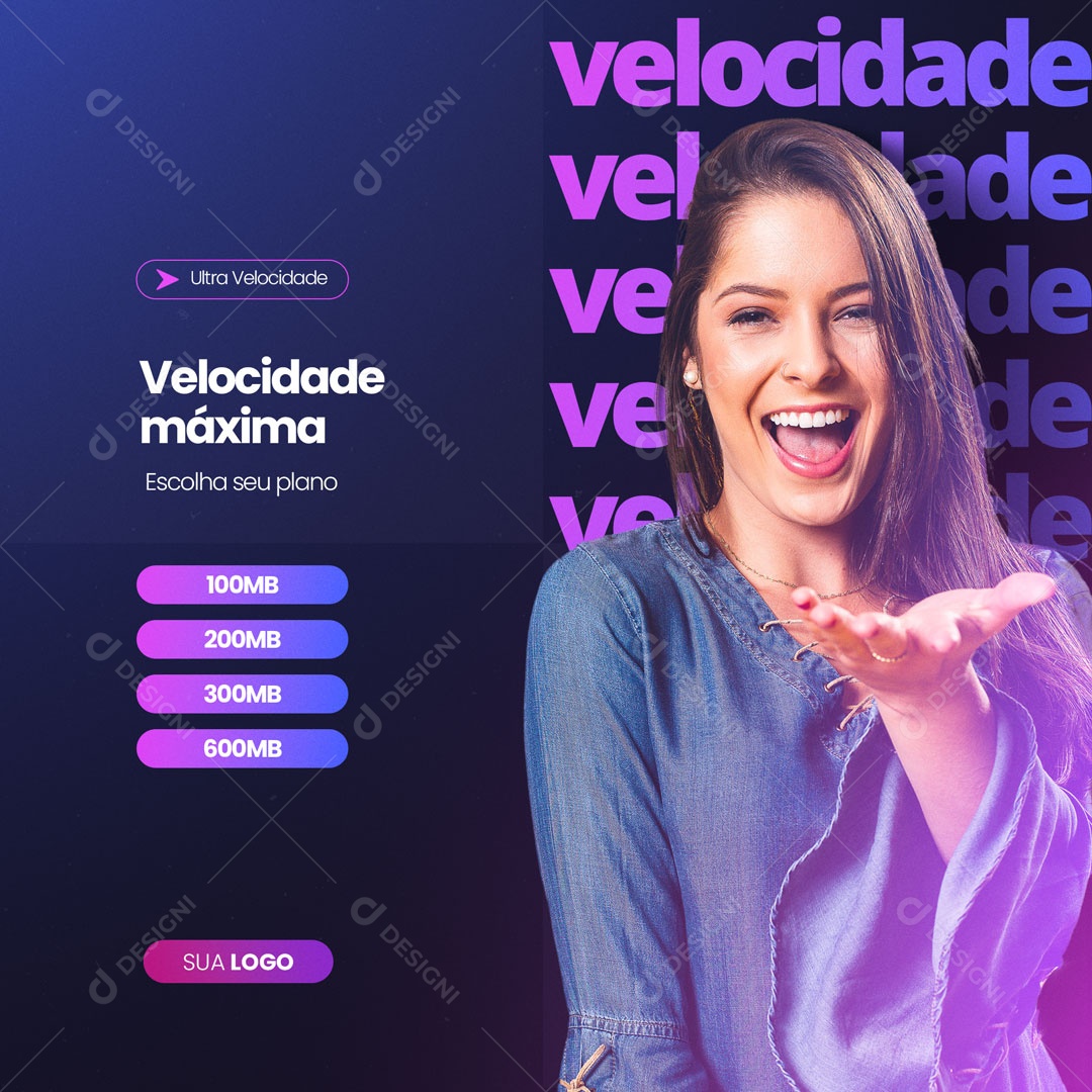 Velocidade Máxima Escolha Seu Plano Social Media PSD Editável