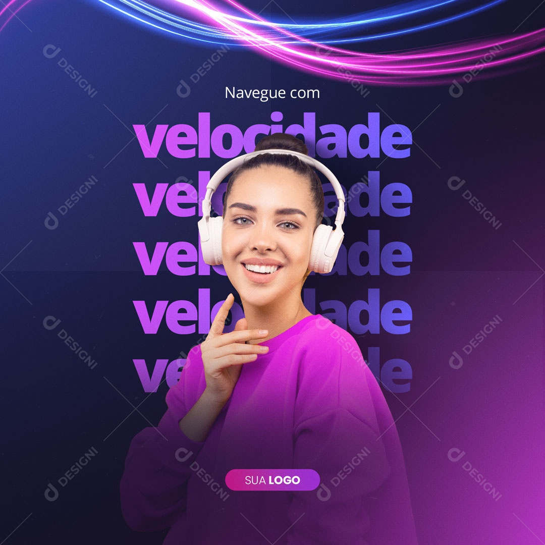 Navegue Com Velocidade Provedor de Internet Social Media PSD Editável