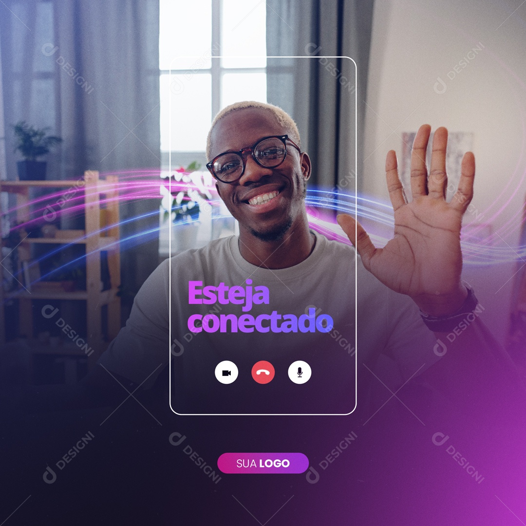 Esteja Conectado Provedor de Internet Social Media PSD Editável