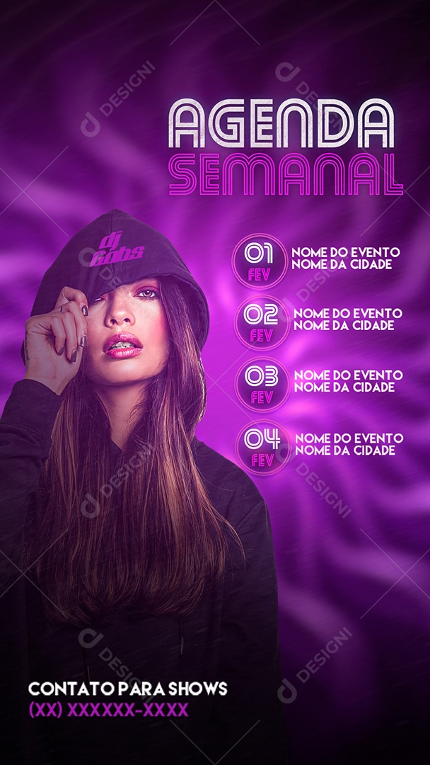 Story Flyer Agenda Semanal Social Media PSD Editável