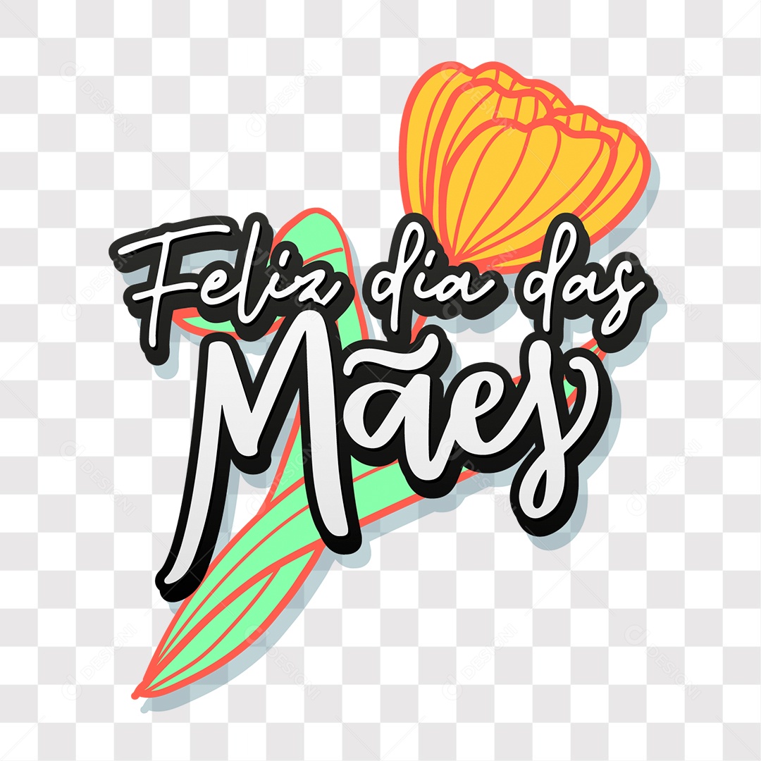 Lettering Feliz Dia Das Mães EPS + PNG