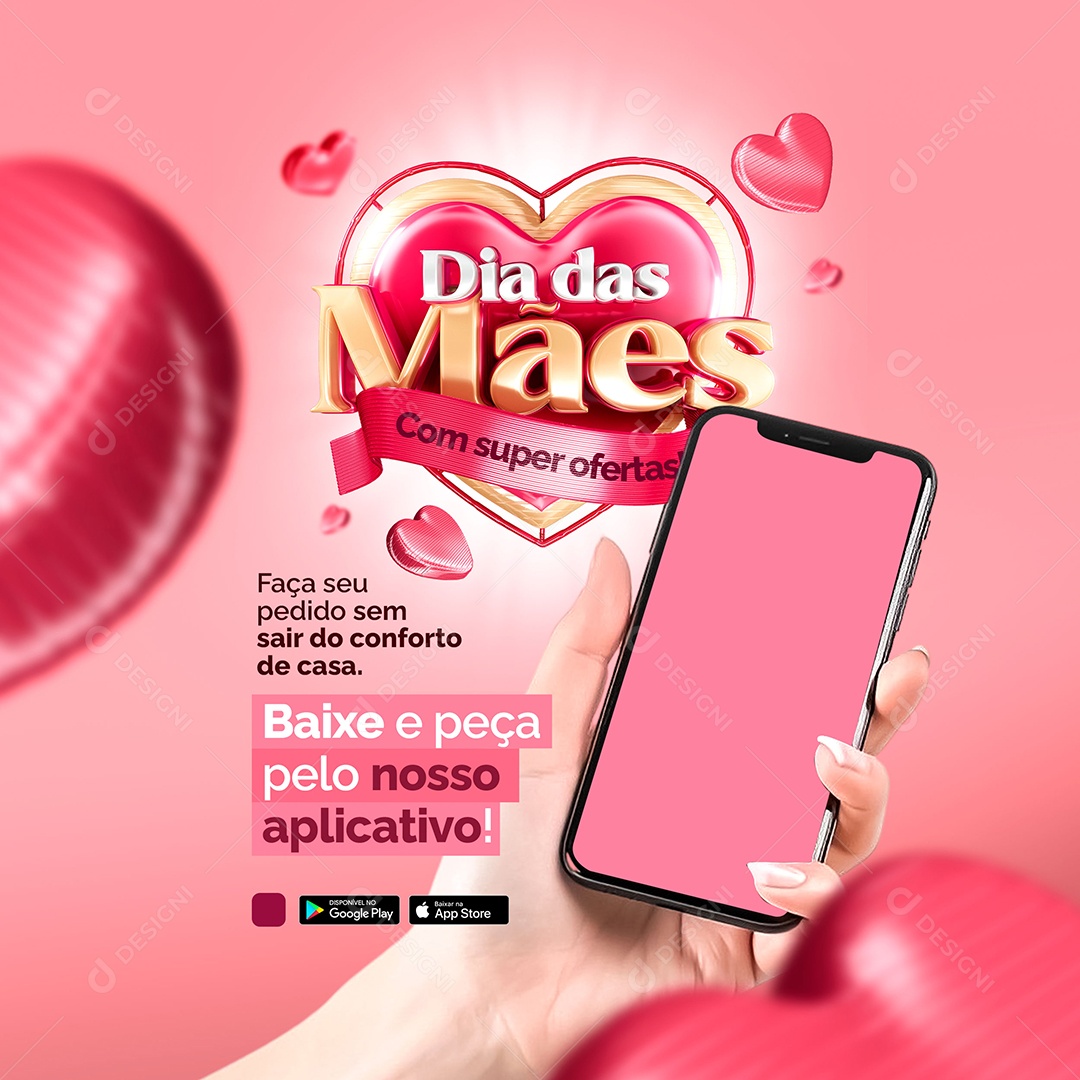 Dia Das Mães Com Super Ofertas Venha Conferir Social Media PSD Editável