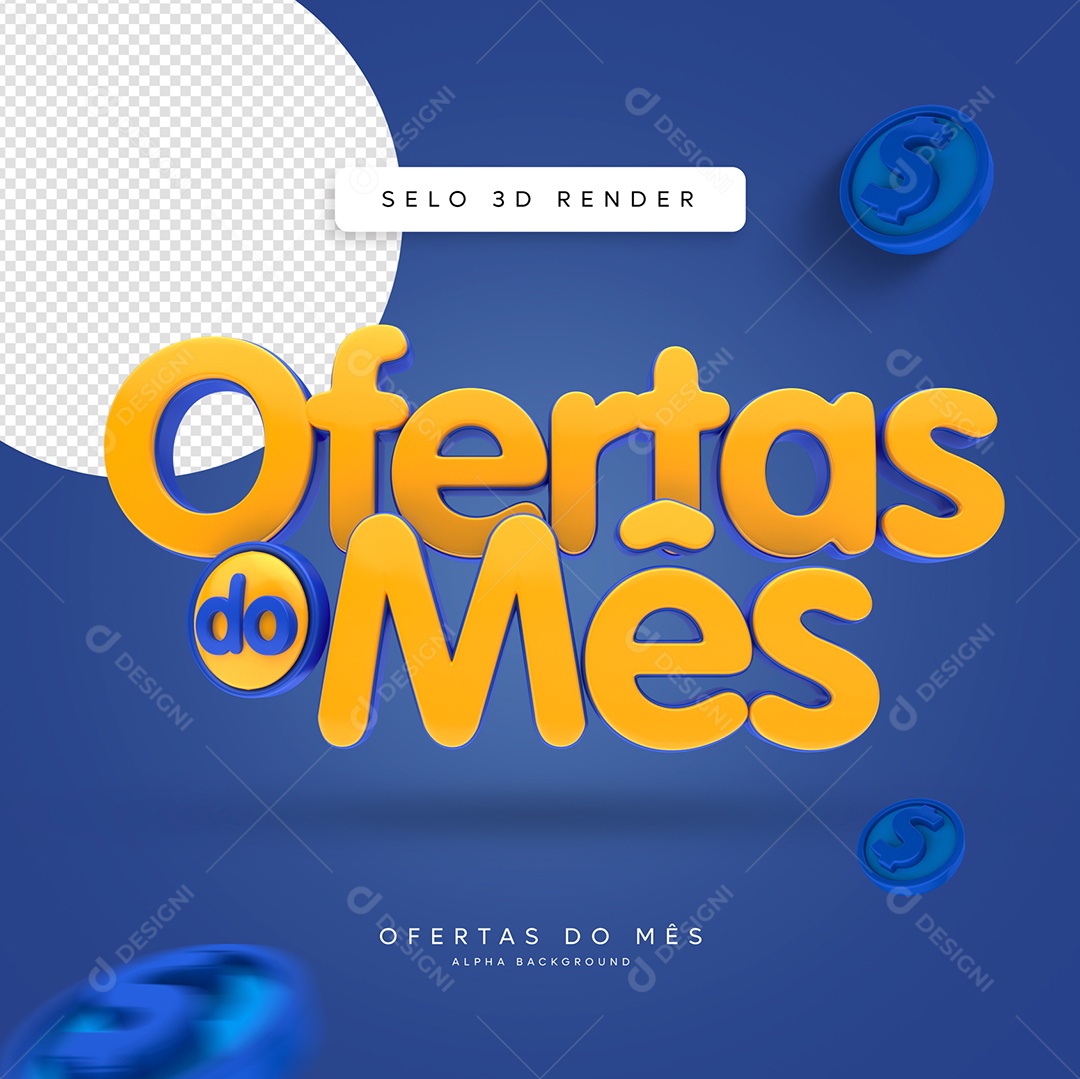 Selo 3D Para Composição Ofertas do Mês PSD