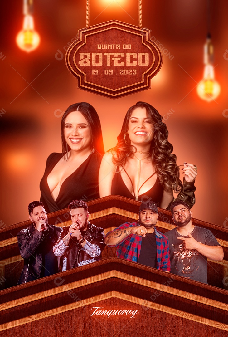 Quinta Do Boteco Flyer Day & Lara Diego & Victor Hugo Os Barões Da Pisadinha Social Media PSD Editável
