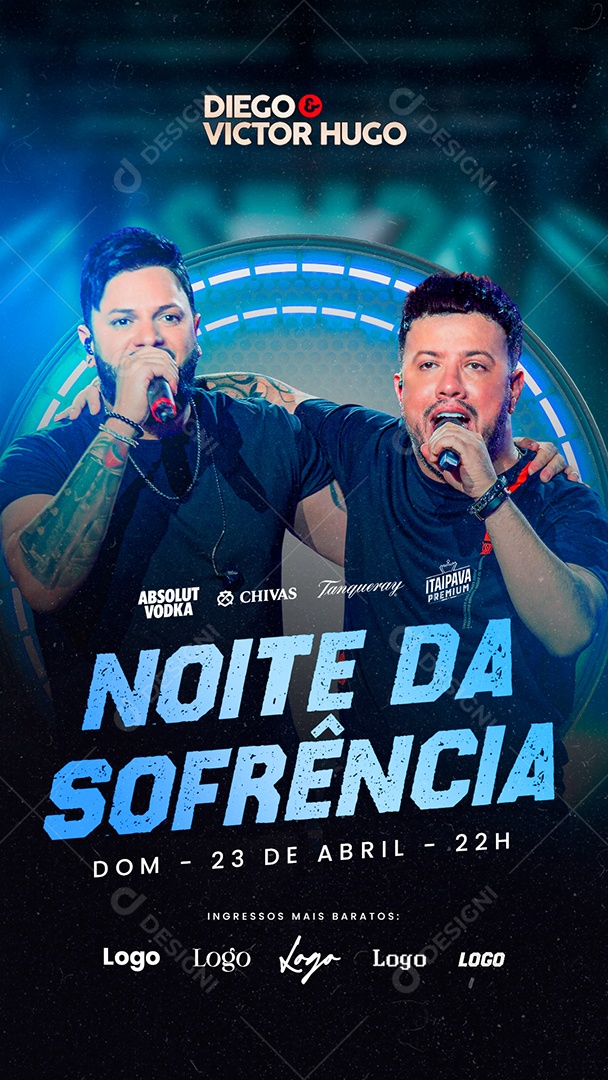Story Noite Da Sofrência Flyer Diego & Victor Hugo Social Media PSD Editável