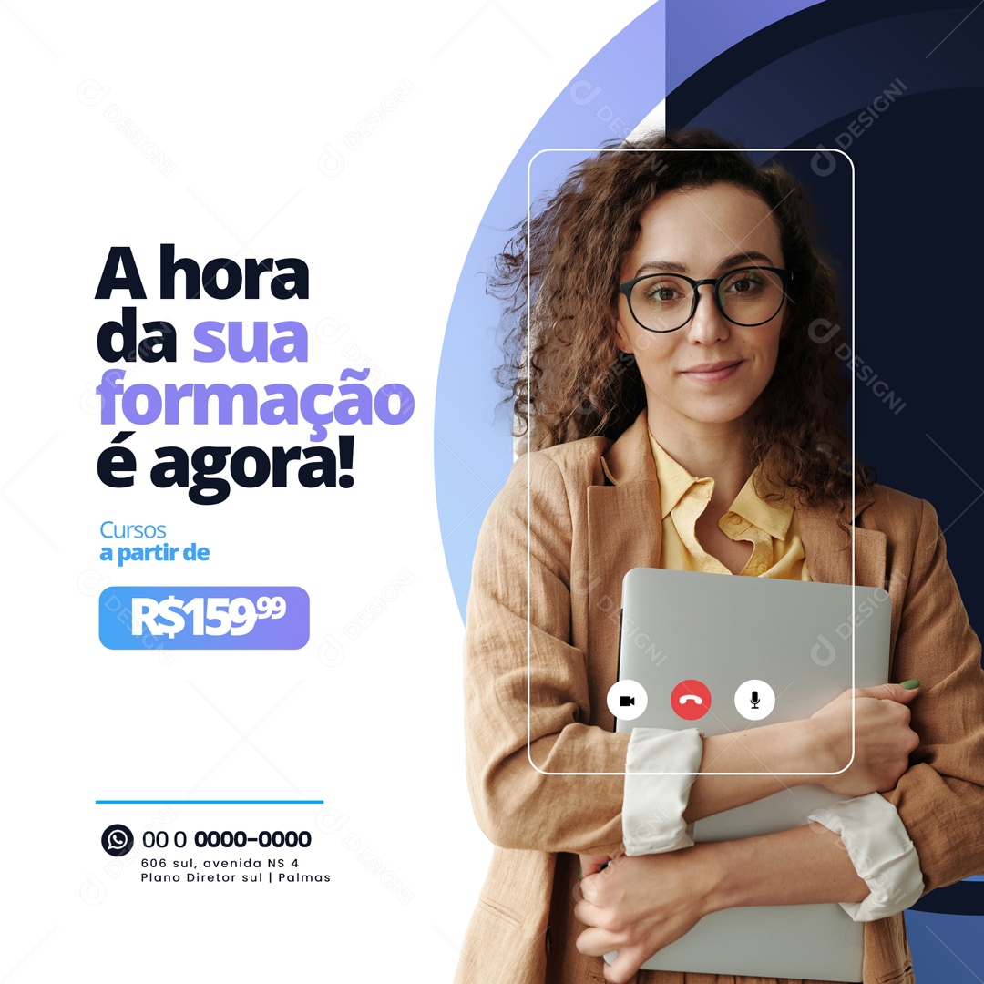 Cursos a Partir de R$ 159,00 Social Media PSD Editável