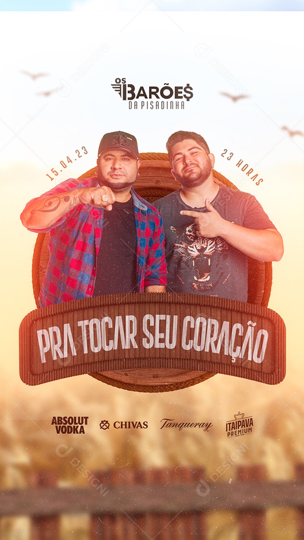 Story Pra Tocar Seu Coração Flyer Os Barões Da Pisadinha Social Media PSD Editável