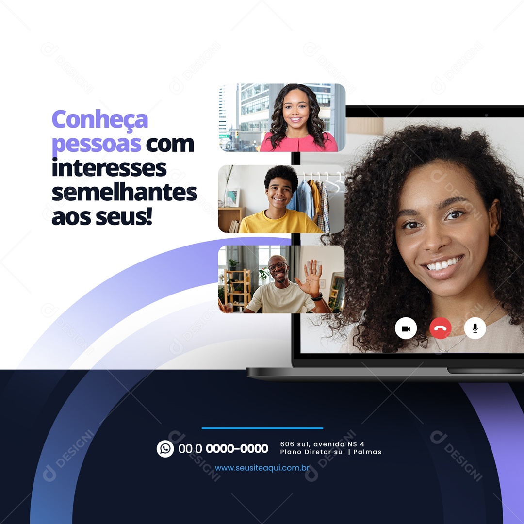 Conheça Pessoas Com Interesses semelhantes aos Seus! Cursos Social Media PSD Editável