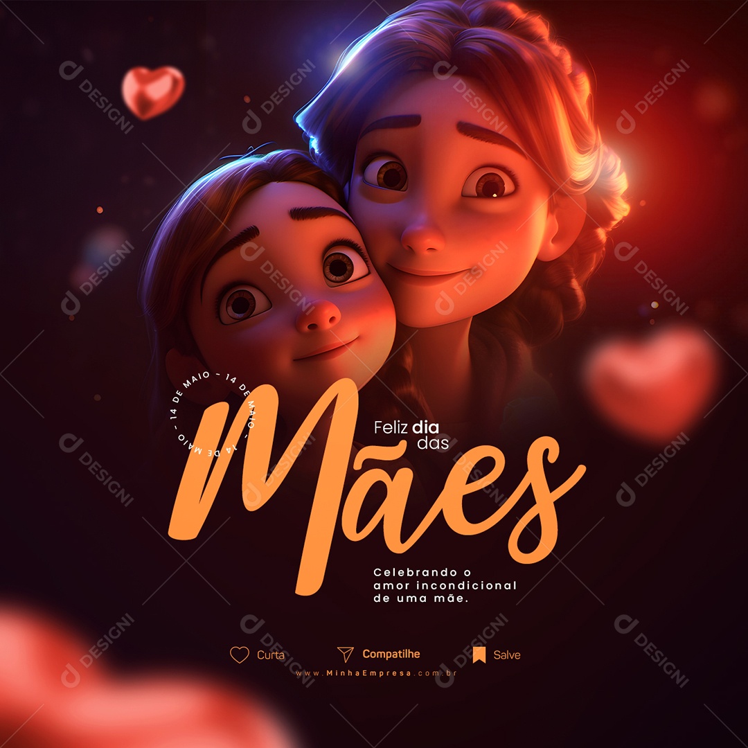 Celebrando O Amor Incondicional De Uma Mãe Feliz Dia Das Mães Social Media PSD Editável