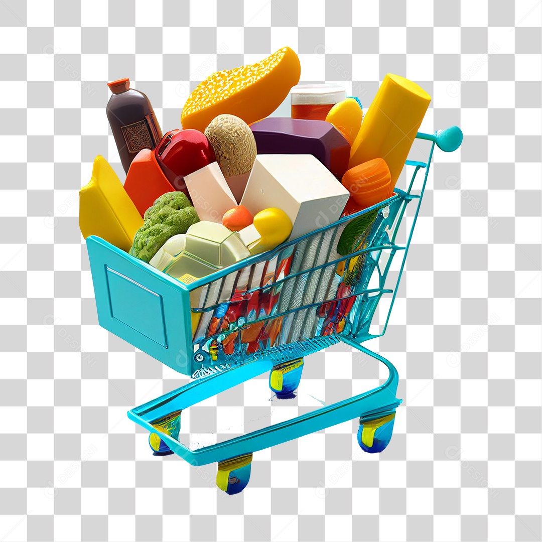 Elemento 3D Carinho De Compras PNG Transparente