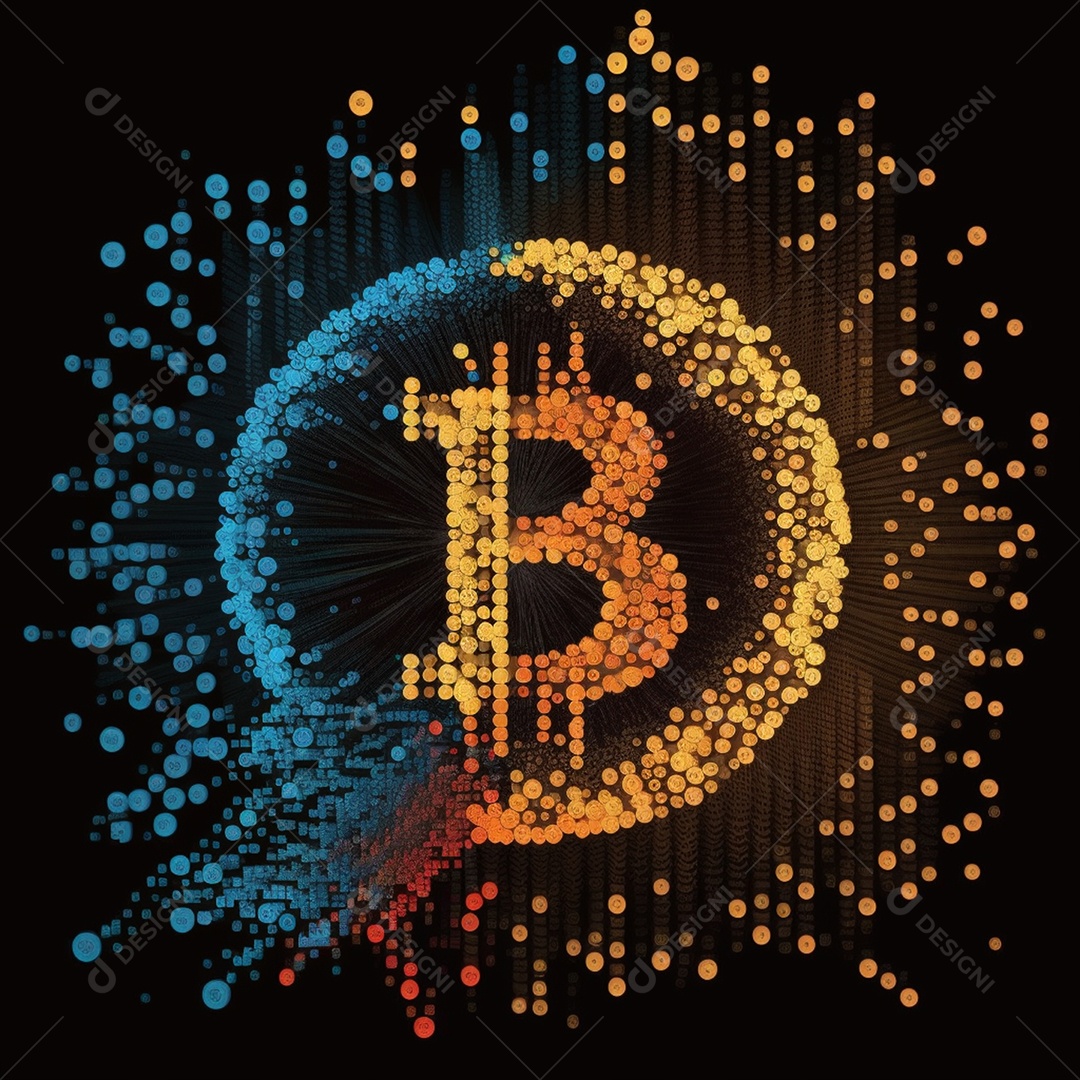 Ícone do Bitcoin Com Efeito Realista