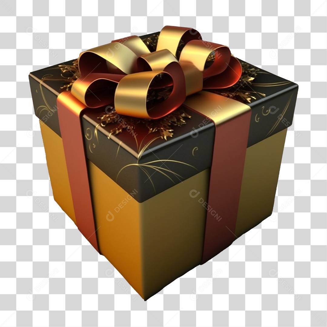 Elemento 3D Caixa De Presente PNG Transparente
