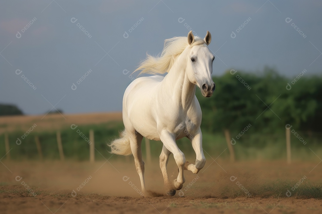 Cavalo correndo ao ar livre na natureza