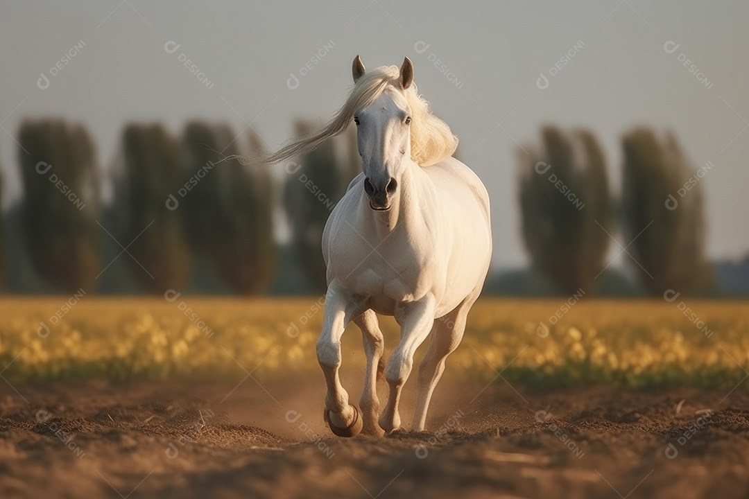 Cavalo correndo ao ar livre na natureza