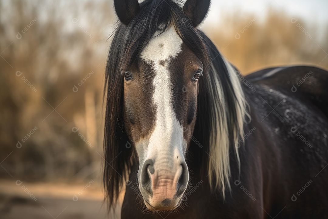 Cavalo correndo ao ar livre na natureza