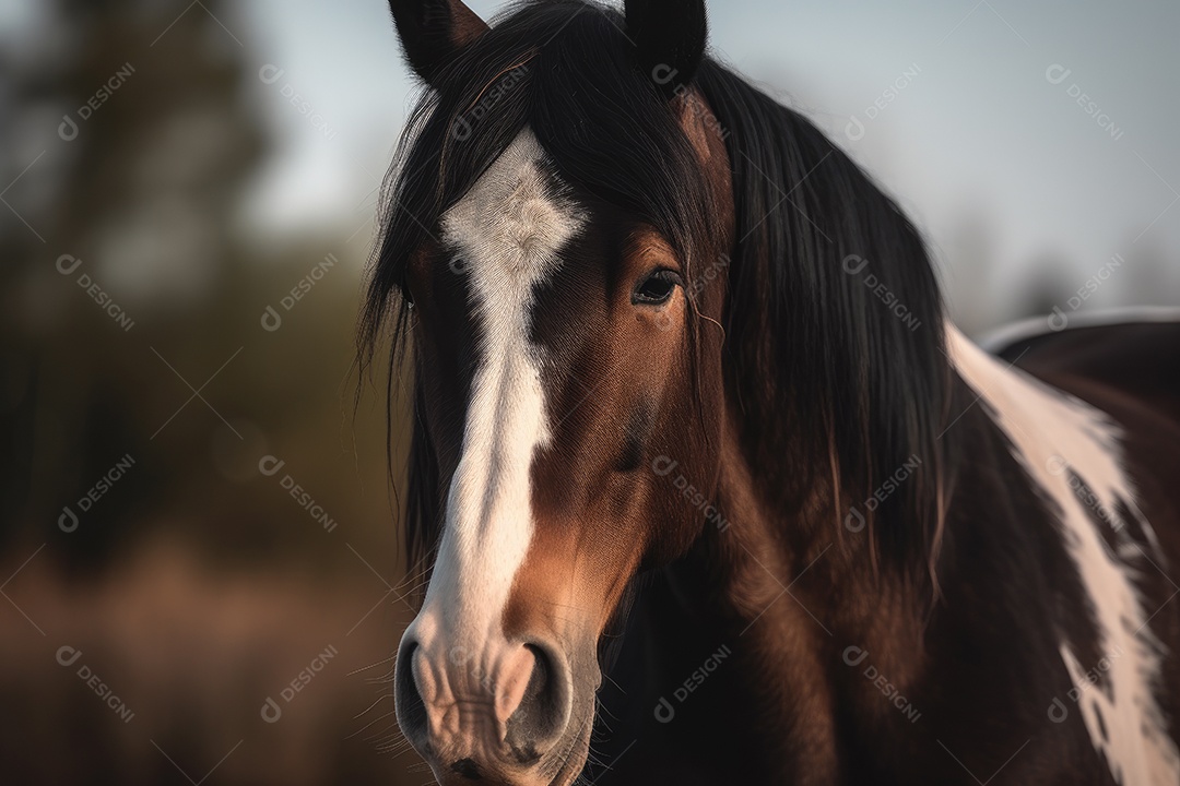 Cavalo correndo ao ar livre na natureza